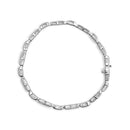 14K White Gold 1.0 Cttw Invisible Set Princess Cut Diamond Alternating Station and Link Tennis Bracelet (I-J Color, I1-I2 Clarity) - Size 7.25" Inches-9