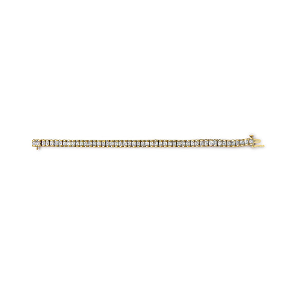 14K Yellow Gold 3.0 Cttw Princess Cut Quad Invisible Set Tennis Bracelet (H-I Color, SI1-SI2 Clarity) - 7â€