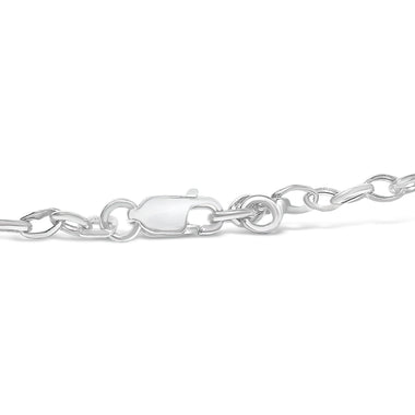 10k White Gold 1/6 Cttw Diamond "Love" Charm Cable Chain Bracelet (H-I Color, I1-I2 Clarity) - 7" - 0
