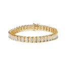 14K Yellow Gold 5.0 Cttw Invisible Set Princess-cut Diamond Buckle Link Tennis Bracelet (H-I Color, SI2-I1 Clarity) - Size 7.25"-7