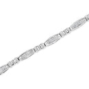 14K White Gold 2.0 Cttw Channel-Set Alternating Baguette and Princess-Cut Diamond Link Bracelet (H-I Color, SI2-I1 Clarity) - Size 7-6