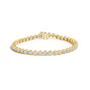10K Yellow Gold 8.0 Cttw Bezel Set Round Diamond Tennis Bracelet-1