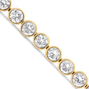 10K Yellow Gold 8.0 Cttw Bezel Set Round Diamond Tennis Bracelet-4