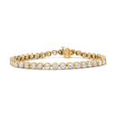 10K Yellow Gold 8.0 Cttw Bezel Set Round Diamond Tennis Bracelet-5