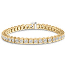 14K Yellow Gold 8.00 Cttw Half Bezel Set Diamond Tennis Bracelet (H-I Color, SI2-I1 Clarity) - 7" Inches-1
