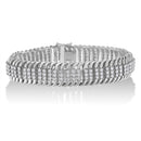 14K White Gold 5.0 Cttw Round Brilliant Cut Diamond 7" S Wave Serpentine Tennis Bracelet (H-I Color, I1-I2 Clarity)-5