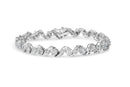 14K White Gold 2.00 Cttw Diamond Cluster and Spiral Link Bracelet (I-J Color, I1-I2 Clarity) - 7"-7