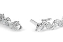 14K White Gold 2.00 Cttw Diamond Cluster and Spiral Link Bracelet (I-J Color, I1-I2 Clarity) - 7"-8