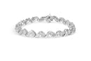 14K White Gold 2.00 Cttw Diamond Cluster and Spiral Link Bracelet (I-J Color, I1-I2 Clarity) - 7"-11