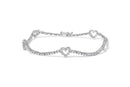 14K White Gold 1 1/2 Cttw Diamond Heart Station Strand Bracelet (H-I Color, I1-I2 Clarity) - 7.5 Inches-5