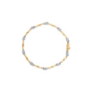 10K White and Yellow Gold 1.00 Cttw Diamond Oval Shaped Cluster Link  Bracelet (I-J Color, SI2-I1 Clarity) - 7" Inches-7