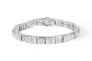 10K White Gold Round and Baguette Cut Diamond Bracelet (2.00 cttw, H-I Color, I2-I3 Clarity)-5
