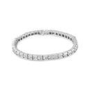14K White Gold 4 3/8 Cttw Alternating Invisible Set Princess and Baguette Diamond Tennis Bracelet (G-H Color, VS1-VS2 Clarity) - Size 7"-8
