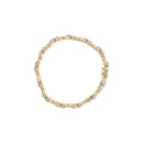 10k Yellow Gold 3.00 Cttw Round-Cut and Baguette-Cut Floral Link 7.25" Bracelet (I-J Color, I1-I2 Clarity)-5