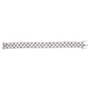 14K White Gold Pink Sapphire and Diamond Floral Lattice Link Bracelet - 7.25" Inches-3