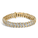 10K Yellow Gold 3.0 Cttw Diamond S-Link Bracelet-1