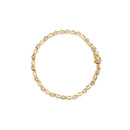 10k Yellow Gold 1.00 Cttw Round-Cut Diamond Floral S-Link 7.50" Bracelet (I-J Color, I2-I3 Clarity)-7