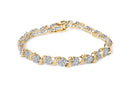 10K Yellow Gold 2.00 Cttw Round Cut Diamond 'S' Cluster Bracelet (J-K Color, I1-I2 Clarity)-5