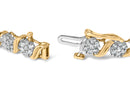10K Yellow Gold 2.00 Cttw Round Cut Diamond 'S' Cluster Bracelet (J-K Color, I1-I2 Clarity)-6