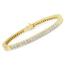 14K Yellow Gold 1-1/10 Cttw Princess & Baguette Cut Diamond 7" Alternating Stone Eternity Tennis Bracelet (G-H Color, VS1-VS2 Clarity)-7