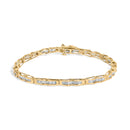10K Yellow Gold 2.00 Cttw Baguette Diamond Channel Set Link Bracelet-1