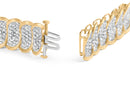 10k Yellow Gold 5.00 Cttw Diamond Oval Banded Link Bracelet (I-J Color, I1-I2 Clarity) - 7" Inches-5