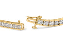 10K Yellow Gold 4.00 Cttw Channel Set Round Diamond Tennis 7" Bracelet (J-K Color, I1-I2 Clarity)-6