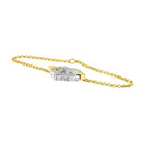 10K Two Tone Gold 1/4 Cttw Diamond Encrusted Heart Charm 7" Bracelet (H-I Color, I1-I2 Clarity)-9