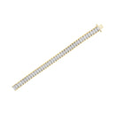 14K Yellow and White Gold 5.0 Cttw Round & Baguette Cut Diamond 7" Reflective Tennis Bracelet (H-I Color, I1-I2 Clarity)-10