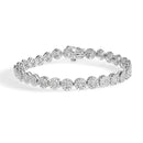 14K White Gold 2.00 Cttw Diamond Halo Link Tennis Bracelet (H-I Color, I1-I2 Clarity) - 7" Inches-5