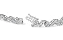 10K White Gold 2.00 Cttw Round-Cut and Baguette-Cut Diamond Floral Design Swirl Link 7" Bracelet (I-J Color, I1-I2 Clarity)-4