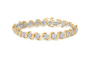 10K Yellow Gold 4.00 Cttw Round-Cut Diamond Floral Link 7.5" Bracelet (H-I Color, I2-I3 Clarity)-5