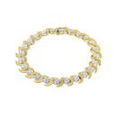 10K Yellow Gold 4.00 Cttw Round-Cut Diamond Floral Link 7.5" Bracelet (H-I Color, I2-I3 Clarity)-6