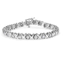10k White Gold 2.00 Cttw Round-Cut Diamond "XOXO" Link 7" Bracelet (I-J Color, I2-I3 Clarity)-5