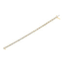 10K Yellow Gold 4.0 Cttw Alternating Baguette & Round Cut Diamond Bezel- & Prong-Set 7" Tennis Bracelet (G-H Color, SI1-SI2 Clarity)-10