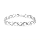 .925 Sterling Silver 1/3 Cttw Round-Cut Diamond Double Heart Infinity Link 7.25" Bracelet (H-I Color, I3 Clarity)-5