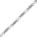 .925 Sterling Silver 1/5 Cttw Round-Cut Diamond "X" Link Bracelet - Size 7.50" (I-J Color, I2-I3 Clarity)-7