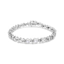 .925 Sterling Silver, Lab-Grown Gemstone and 4 Cttw Round Diamond Tennis Bracelet (H-I Color, I1-I2 Clarity) - Created Blue Sapphire, September Birthstone-14