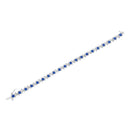 .925 Sterling Silver, Lab-Grown Gemstone and 4 Cttw Round Diamond Tennis Bracelet (H-I Color, I1-I2 Clarity) - Created Blue Sapphire, September Birthstone-5