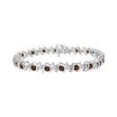 .925 Sterling Silver, Lab-Grown Gemstone and 4 Cttw Round Diamond Tennis Bracelet (H-I Color, I1-I2 Clarity) - Created Blue Sapphire, September Birthstone-12