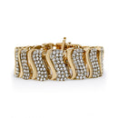 14K Yellow Gold 15.0 Cttw Diamond Chevron Wave 7.25" Inch Link Bracelet (J-K Color, I1-I2 Clarity)-8