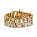 14K Yellow Gold 15.0 Cttw Diamond Chevron Wave 7.25" Inch Link Bracelet (J-K Color, I1-I2 Clarity)-9