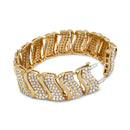 14K Yellow Gold 15.0 Cttw Diamond Chevron Wave 7.25" Inch Link Bracelet (J-K Color, I1-I2 Clarity)-11