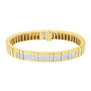 14K Yellow Gold 3 5/8 cttw Invisible Set Princess-Cut Diamond ID Tennis Bracelet (I-J Color, SI1-SI2 Clarity) - Size 7"-7