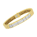 14K Yellow Gold 3 5/8 cttw Invisible Set Princess-Cut Diamond ID Tennis Bracelet (I-J Color, SI1-SI2 Clarity) - Size 7"-8