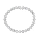 14K White Gold 3-3/4 Cttw Round-Brilliant Cut Diamond 7-1/4" Round Cluster Links Tennis Bracelet (I-J Color, SI2-I1 Clarity)-5