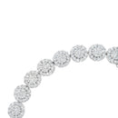 14K White Gold 3-3/4 Cttw Round-Brilliant Cut Diamond 7-1/4" Round Cluster Links Tennis Bracelet (I-J Color, SI2-I1 Clarity)-6