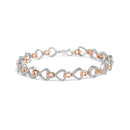 10K Rose and White Gold 1/4 Cttw Diamond Infinity Loop and Swirl Link Bracelet-1