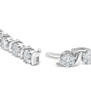 14K White Gold 7 3/8 Cttw Round Brilliant Diamond Floral Cluster and S Link Bracelet (H-I Color, SI2-I1 Clarity) - 7" Inches-6