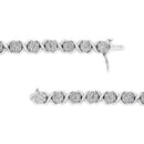 14K White Gold 6-1/3 Cttw Round Brilliant-Cut Diamond Round Cluster & X-Link 7" Tennis Bracelet (I-J Color, SI2-I1 Clarity)-10